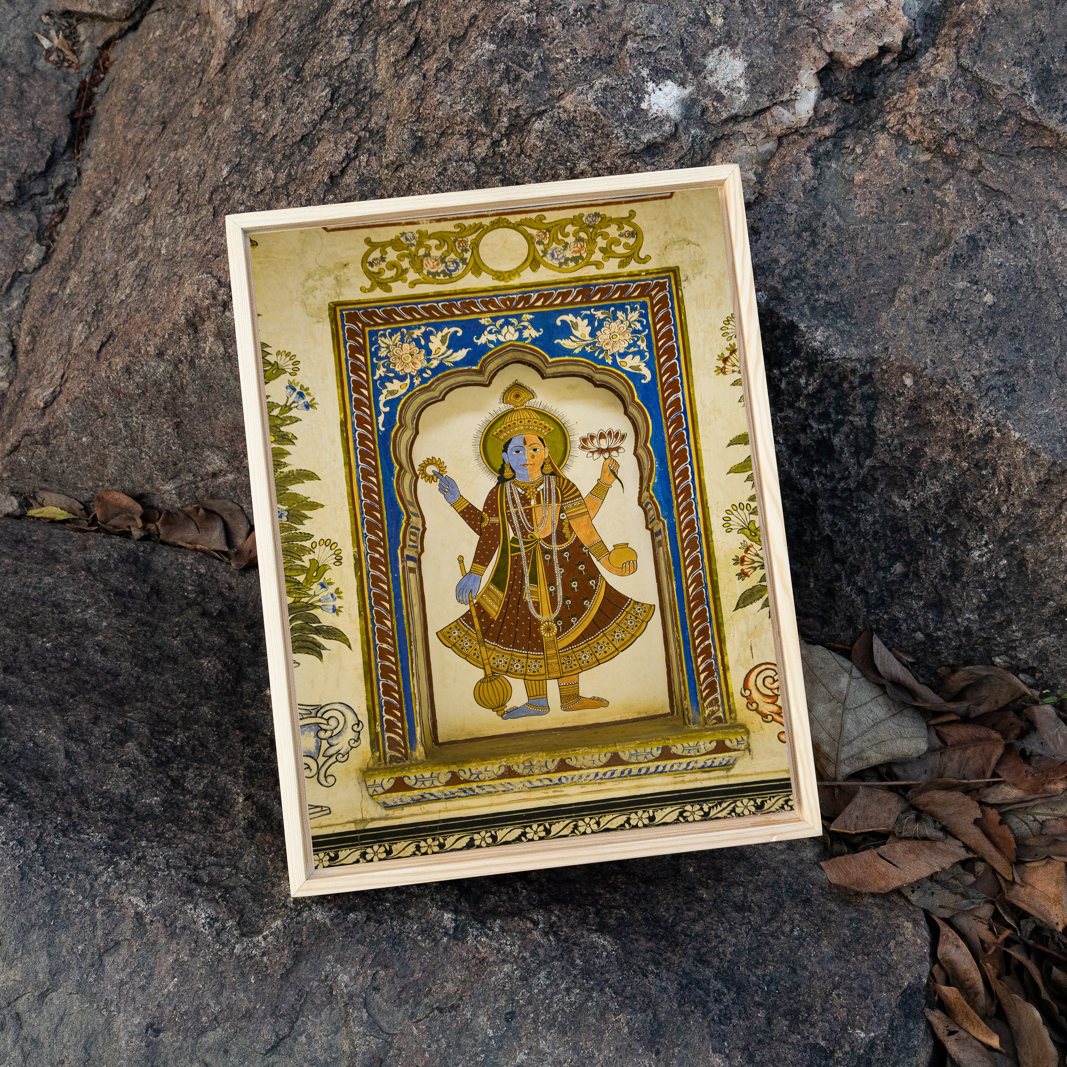 Radha Krishna & Ardhnareshwar Fresco — Poddar Haveli, Shekhawati