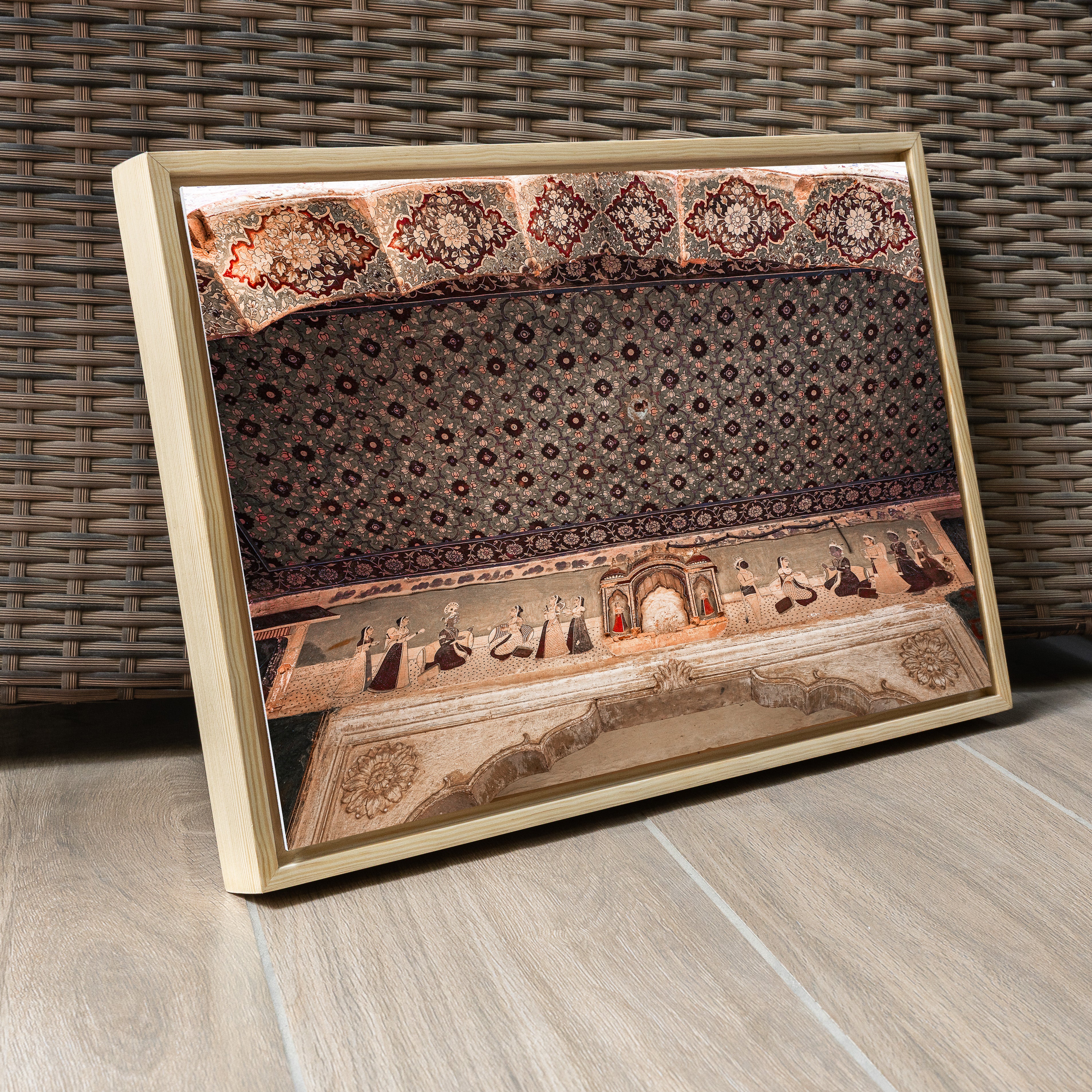 Galtaji Temple — Ramayana Frescoes & Ceiling Patterns Fine Art Print