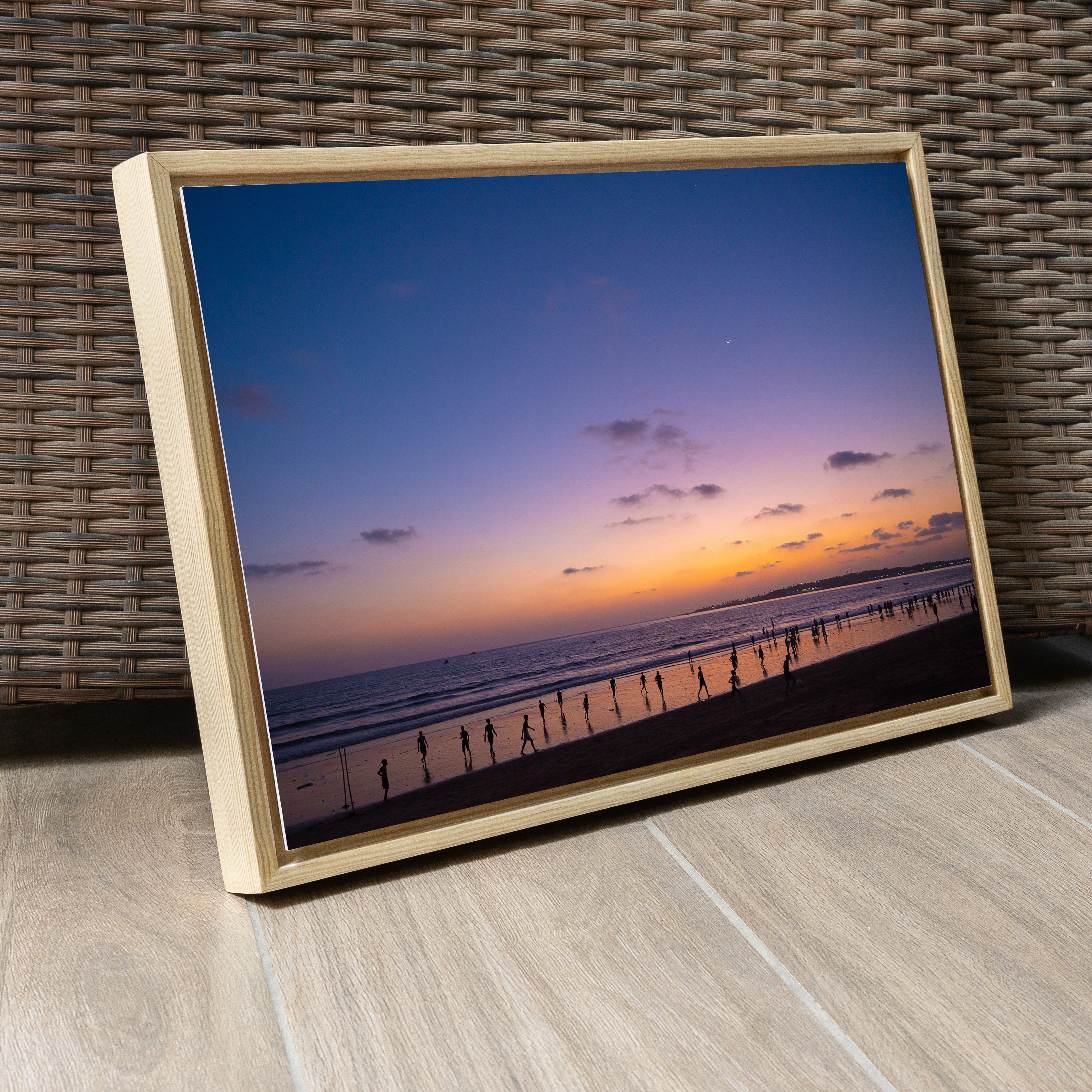 Versova Beach Sunset — Golden Hour Silhouettes, Mumbai Fine Art Print