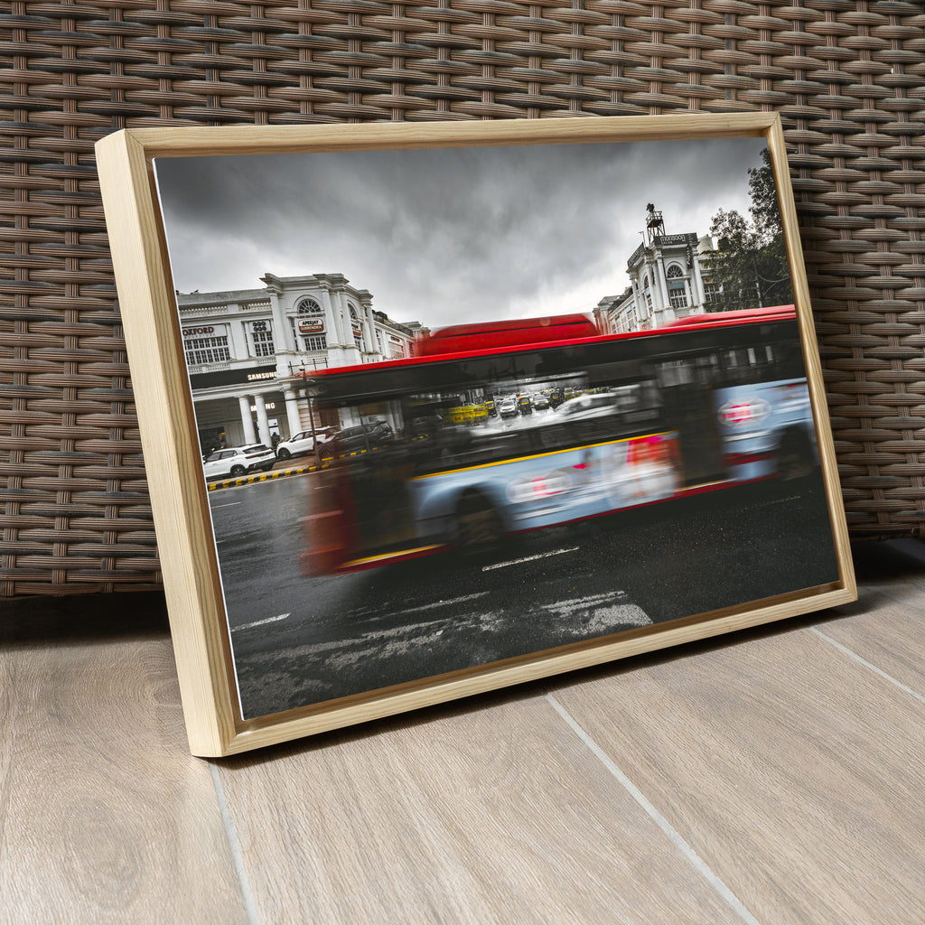 Connaught Place Monsoon — Long Exposure Traffic in the Rain Fine Art Print