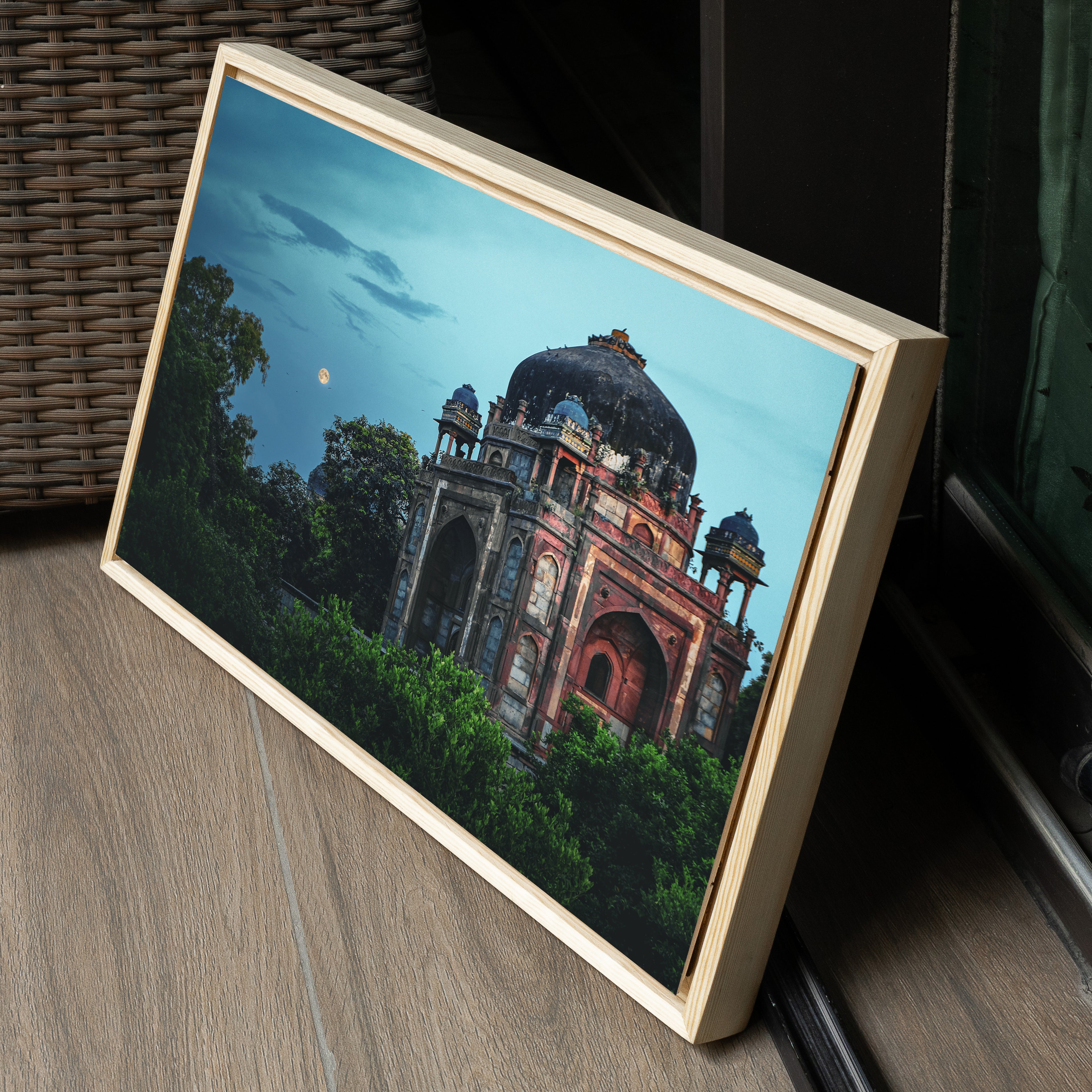 Humayun's Tomb — Moon & Teal Sky Fine Art Print