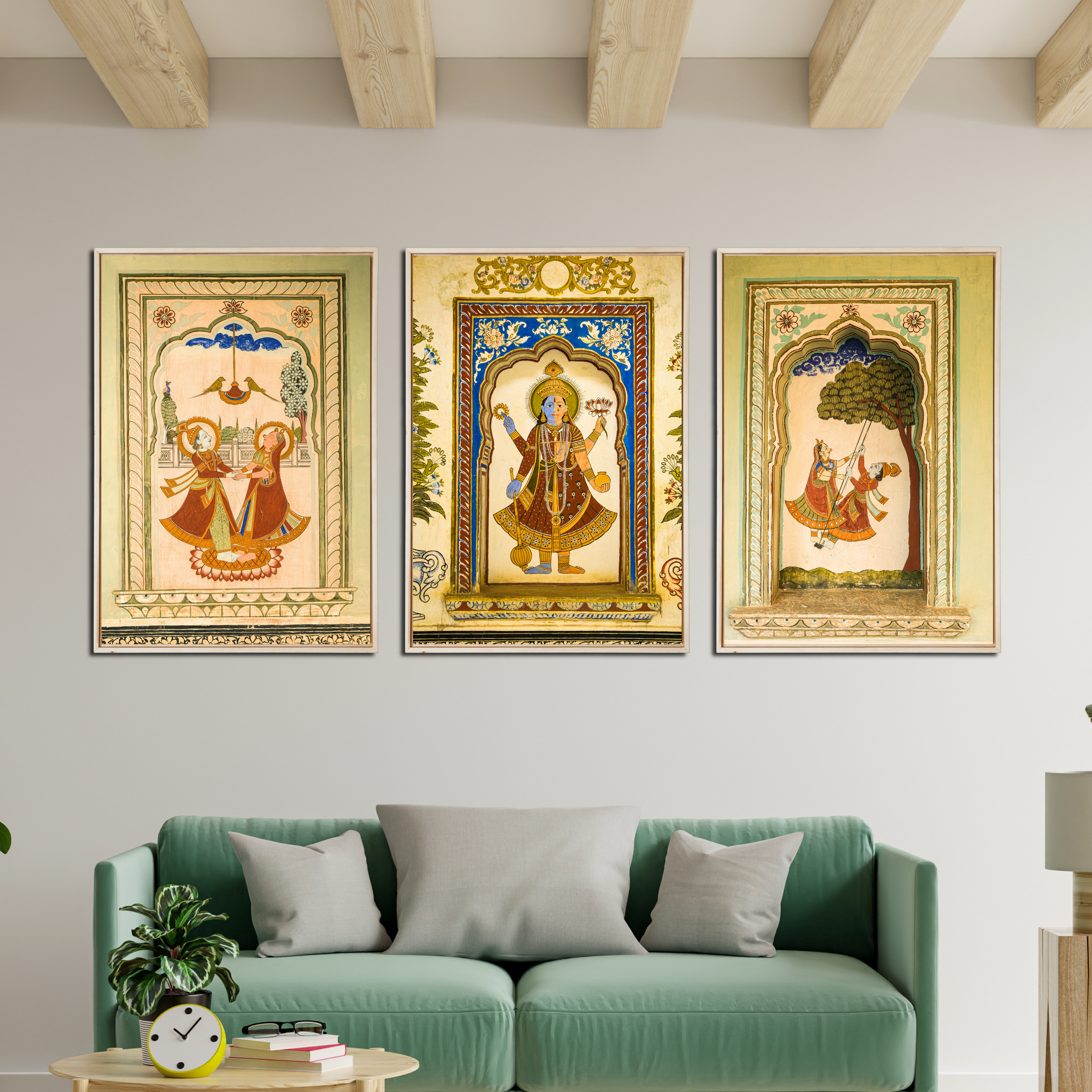 Radha Krishna & Ardhnareshwar Fresco — Poddar Haveli, Shekhawati